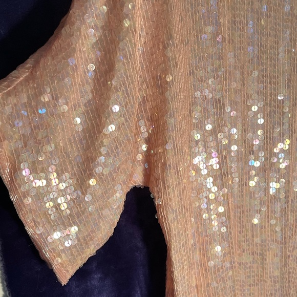 Hand made Pink sequence women’s top size 3X Silk new - Picture 4 of 7